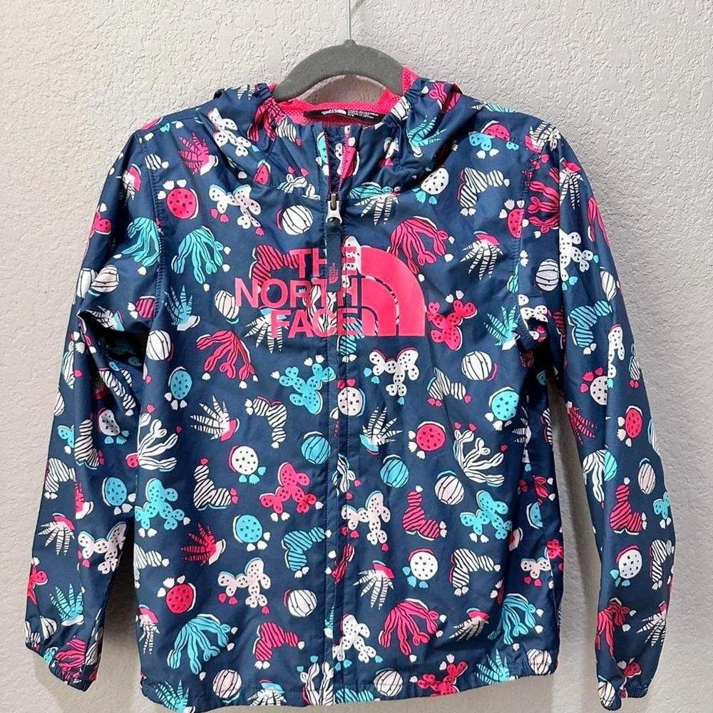 The North Face Toddler Girl Size 6 Full Zip Windbreaker Jacket Cactus Print